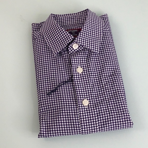 UNTUCKit Wrinkle free Mini Blue/White Check long sleeve shirt boy Size 6-7 NWOT - Picture 11 of 12